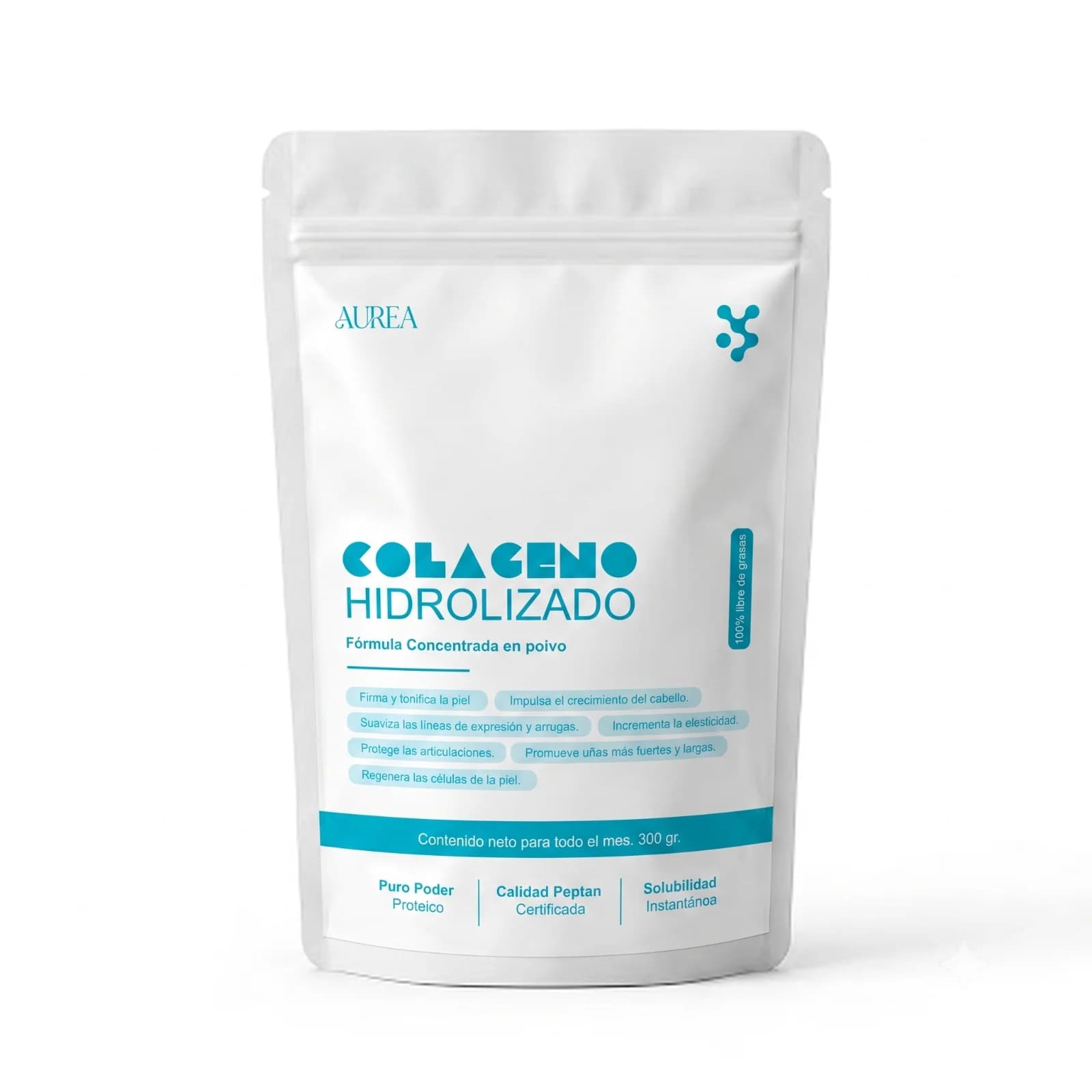 Colágeno Hidrolizado Puro Aurea — Péptidos Peptan® (300g)